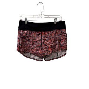 Lululemon Womens Speed Up Shorts  Red/Black Patterned Size 8 Swift Ultra Fab